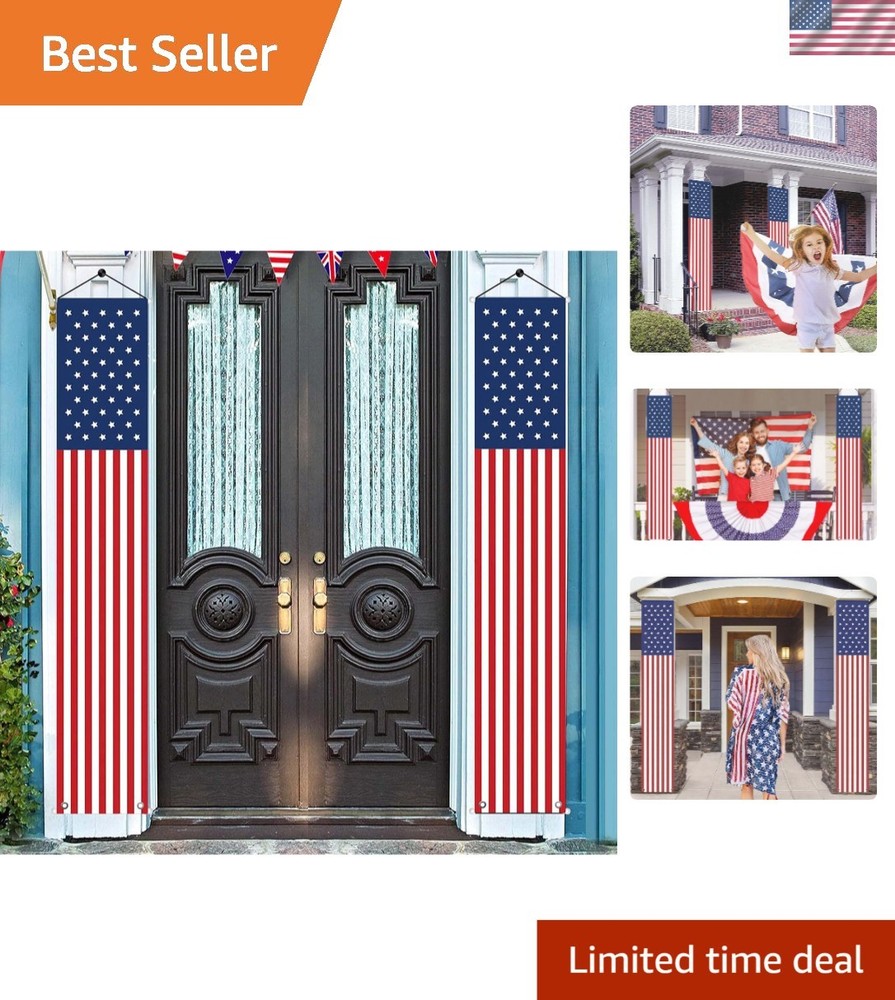 Reusable Waterproof American Flag Banners for Patriotic Holidays – 71» x 12.6»