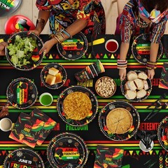 Juneteenth Party Decorations & Supplies Set – Tableware, Banner & More for 24 Gu