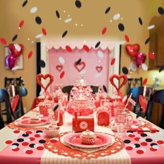 Table Confetti 300 PCS Glitter Red Black Silver Paper Circle Dots Birthday