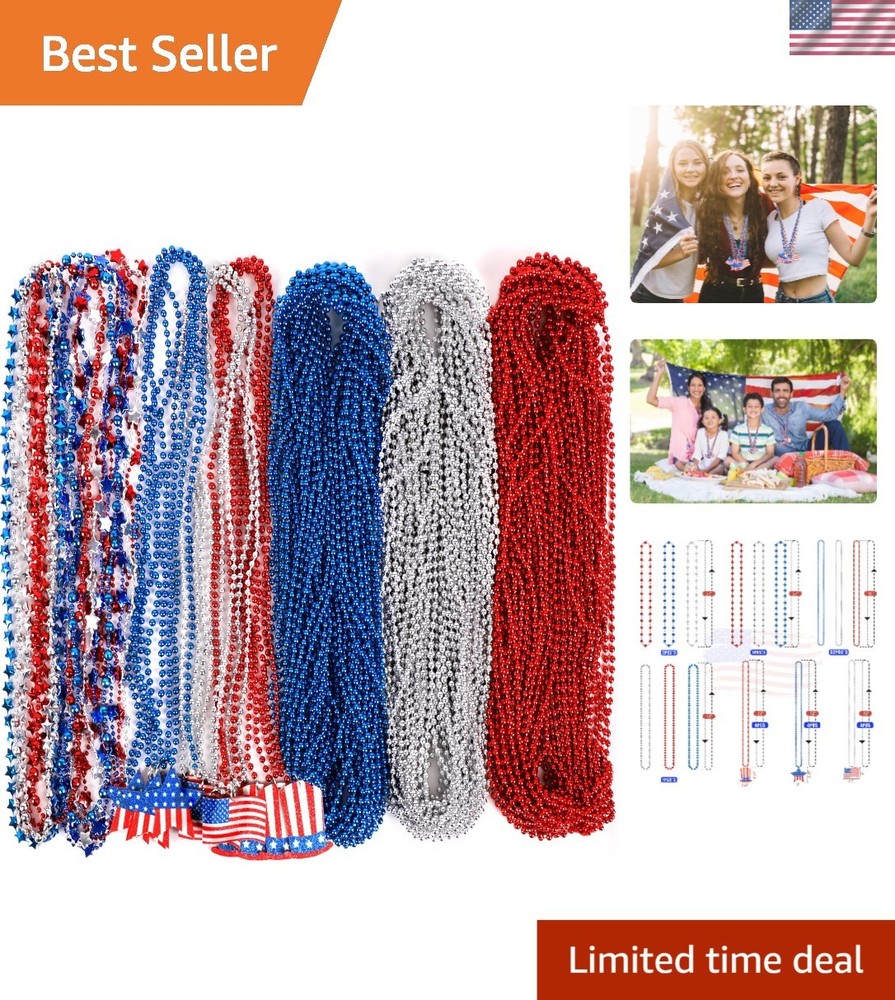 Festive 120PCS Necklaces: Perfect Party Favors for July 4th and Memorial Day