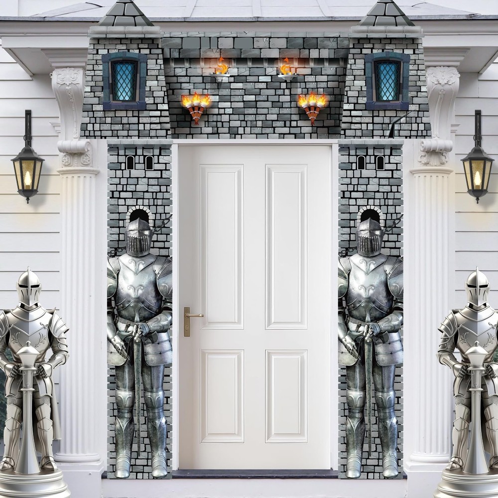 3PCS Medieval Entryway Castle Door Banner Medieval Party Decoration Armor Cas…