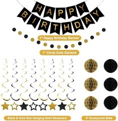 meowtastic Birthday Decorations Happy Birthday Banner with Honeycomb Balls | …