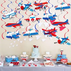 20 PCS Airplane Hanging Swirls Birthday Party Streamer Helicopter Decor