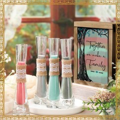 Wedding Unity Sand Ceremony Kit with Wood Box 4 Ceremony Vase 4 Wedding Sand …