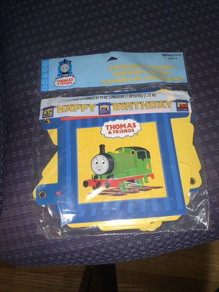 Vintage NOS Thomas & Friends Happy Birthday Party Banner 5.67 Ft Long NEW 2 Lot