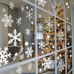 320 Pcs 10 Sheets Christmas Window Clings, Stickers, White
