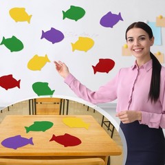 48 Pcs Large Foam Fish Cutouts 6 Inch Colorful Fish Shapes Classroom Bulletin…