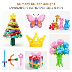 100 PCS Latex Twisting Balloons 260Q Balloons Assorted Color Long Balloons fo…