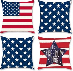 Modern Patriotic Pillow Covers – Stars & Stripes Design