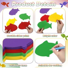 48 Pcs Large Foam Fish Cutouts 6 Inch Colorful Fish Shapes Classroom Bulletin…