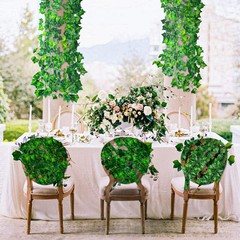 CQURE 12 Pack 84Ft Artificial Ivy Garland, Fake Vines UV Light Green