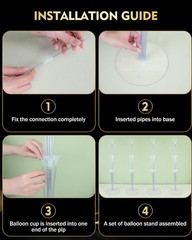 Pro Series Balloon Stand Kit Set of 4, Balloon Sticks Holder with 9 Inch Base…