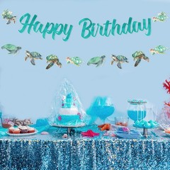 Turtle Decorations Banner, Sea Turtle Happy Banner Ocean Animal Turtle Garlan…