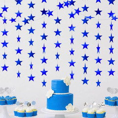 Blue Shining Star Hanging Garland Blue Hanging Sparkling Star Streamer Glitter B