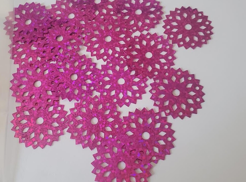 CraftbudyUS 100pcs x29mm Fuschia Circle Design for Table Confetti/Craft