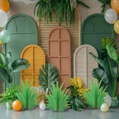 3 Set Fake Grass Decor 3D Cardboard Centerpiece Standees VBS 2026 Decorations…