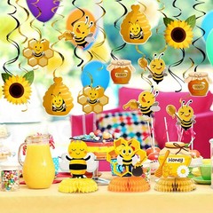 Honey Bumble Bee Hanging Swirl Decorations, 32PCS Bee Party Decorations Foil …