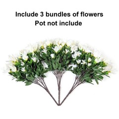 Artificial Flowers for Outdoors, 3 Bundles Fake Silk Azalea Bouquet Faux Flow…