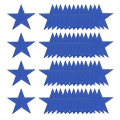 80 Pcs Blue Stars Cutouts, 6 Inch Double Printed Paper Stars Cutout