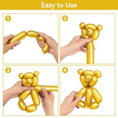 Metallic Gold Long Balloons Premium 260 Twisting Animals Magic Balloons for B…