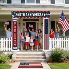 3 Pcs 250th Anniversary Banners 1776-2026 American Patriotic black