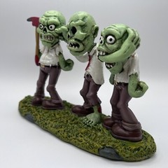 Three Wise Zombies Figurine 15.5cm Horror Ornament See Hear Speak No Evil Decor