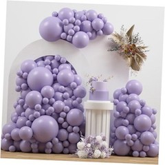 Double Stuffed Balloons Different Size 115Pcs 5/10/12/18″ Light Dusty Purple