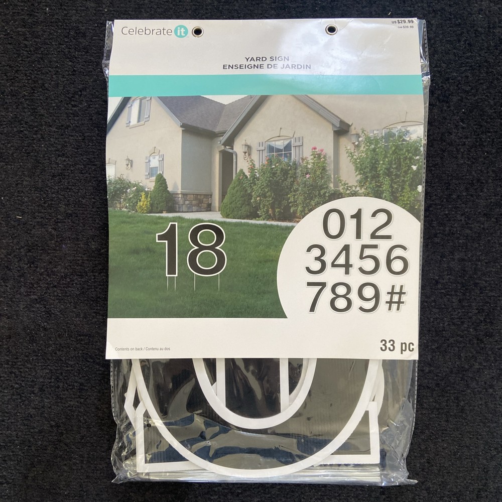 Celebrate It Number 33 Pieces Yard Large Signs 13-15 inches – New in Bag