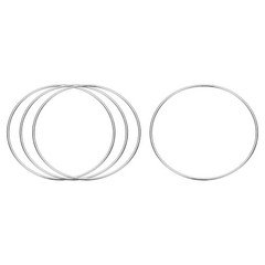 4 Pcs Metal Hoops for Crafts, 4.7 Inch Dream Catcher Rings, Silver