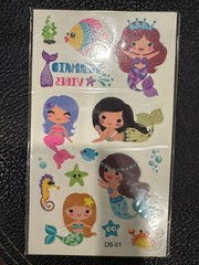 Mermaid Party Supplies Tablecloth Keychain Headband Gift Bags Tattoo Cake Decor