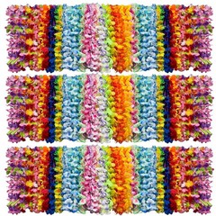 200 PCS Tropical Silk Flower Leis – Hawaiian Necklaces for Luau, Beach Party Fav
