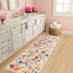 Runner Rug for Entryway: 2×6 Kitchen Rugs Non Slip 2′ x 6′ (Runner), Beige