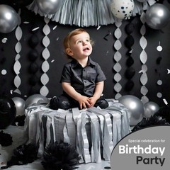 Captain Decor 6 Crepe Paper Streamers Rolls, 492ft Pack of Silver and Black S…