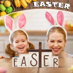 6 PCS He Is Risen Easter Table Decorations Wooden Cross Signs Scene Decor