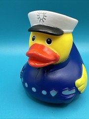 Police Officer Squeaker Blue Rubber Duck 4 inch