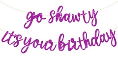 BEISHIDA Purple Go Shawty It’s Your Birthday Banner – NO DIY – Hip Hop