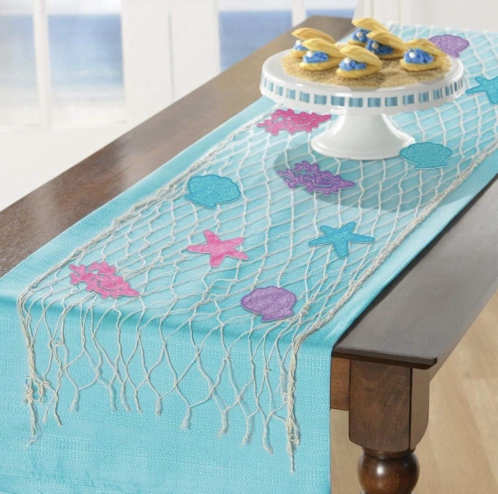 Mermaid Under The Sea Themed Fishnet Table Runner Table Decoration Kit