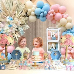 DIY Gender Reveal Party Decorations – 176pcs Pink and Blue Balloons Arch Kit,…