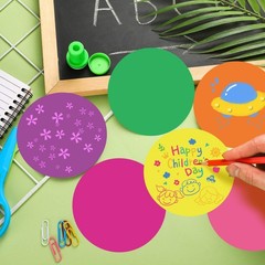 108 Pcs 5.5 Inch Assorted Color Circle Paper Cutouts Round Die Cut Classroom