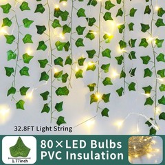 Freyalife Fake Vines 24Pack Vines-160LED, Ivy String Lights-usb Battery Box