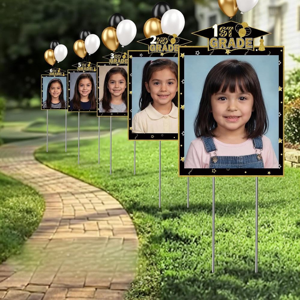 14 Pcs Large K-12 Graduation Photo Yard Sign Decorations 11 X 16 Inches Class of