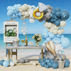 Last Toast On The Coast Bachelorette Decorations, 148pcs Blue White Sand Bridal