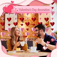 Valentine’s Day Decorations Heart Shape String Ornament Hanging Decor for Party