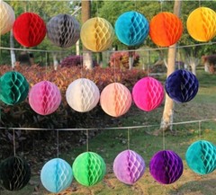 10 Assorted Color 8 inch HoneyComb Tissue Paper Balls Pom Poms Wedding Decor USA