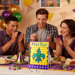 8 Pcs Mardi Gras Board Game Purple Green Gold Table Disk Drop Game Set Fleur De