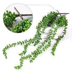 HARSOML 3PCS Artificial Succulents Hanging 27.5 x 5 x 5 inches, Green