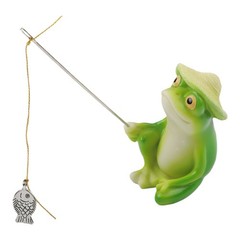 Resin Frog Statue for Garden Patio Balcony Outdoor Pond Decoration Small Size