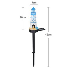 Resin Solar Lighthouse Light LED Waterproof for Outdoor Garden Decoration