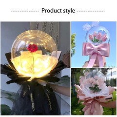 Aimee_Jl 25 Pcs Bobo Balloons24 Inch Clear Bubble Balloon3.7 Inch Wide Mouth
