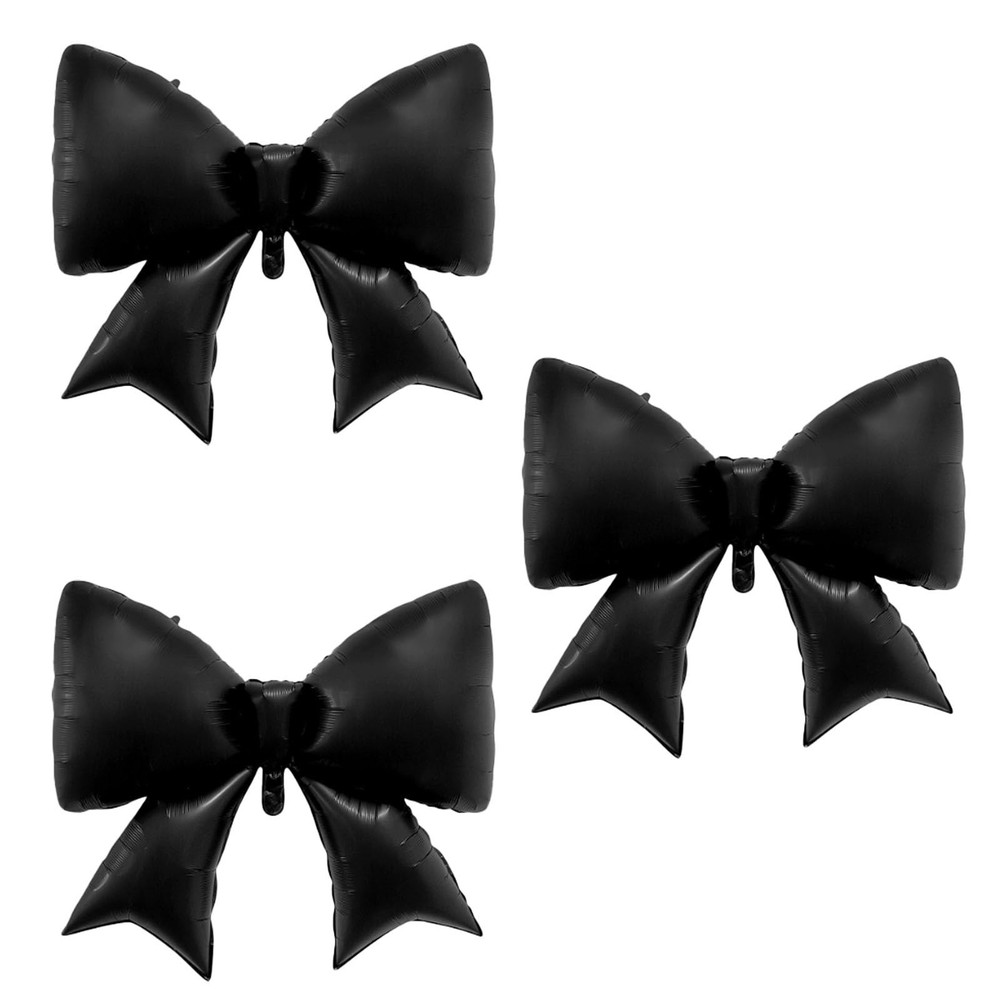 3 Pcs Black Black Bow Giant Foil Balloons Bow Theme Party Baby Shower Wedding…